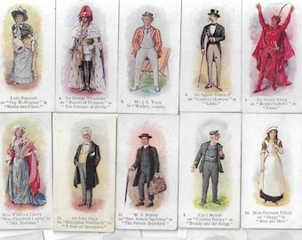 25 Vintage Cigarette Cards - Past & Present. 1916 Full Set. John Player. Tobacco cards Trade cards. Historical Figures Antique Costumes Gift
