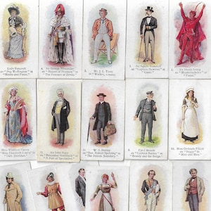 25 Vintage Cigarette Cards - Past & Present. 1916 Full Set. John Player. Tobacco cards Trade cards. Historical Figures Antique Costumes Gift