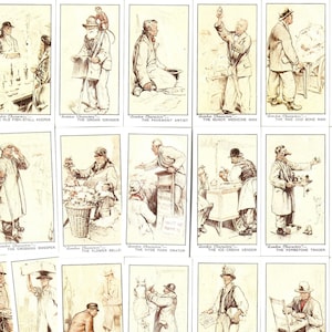 London Characters. Modern reprint of original 1934 full set of 25 Lambert & Butler cigarette cards. Interesting people London gift history