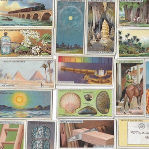 50 Vintage Zigarettenkarten - Weißt du schon? (2.Serie). Charmante Fact Cards aus dem Jahr 1933. Full Set. Willen. Tabakkarten Quizzen Quizzer Geschenk