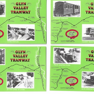 Postales del tranvía de Glyn Valley. Juego de 6 en un bonito envoltorio ilustrado. Wrexham Trenes Ferrocarriles Locomotoras Gales Gales. postcruzamiento