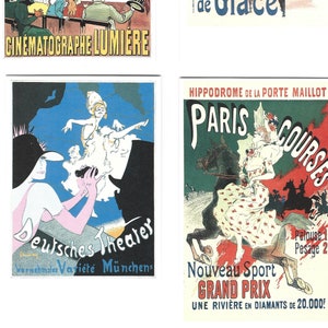 Entertainment Advertisement Art Postcards. Set of 6 in beautiful illustrated wrapper. Vintage advertisements french german art deco