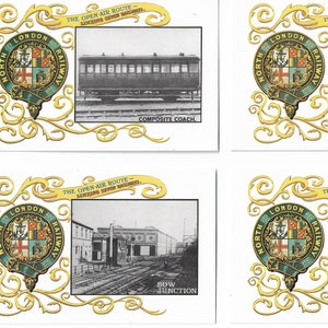North London Eisenbahn Postkarten. 6er Set in wunderschön illustriertem Deckblatt. Züge Eisenbahnen Lokomotive. Eisenbahnana Postcrossing