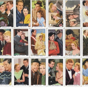 48 Vintage Cigarette Cards - Film Episodes. 1936. Full Set. Gallaher. Tobacco cards Trade cards. Vintage Hollywood Film Cinema