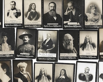 27 c.1901 Notable & Famous People Cigarette Cards. Rookie cards. Napoleon, Handel, Lord Nelson, Wagner, Baden Powell.