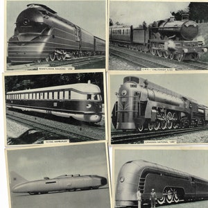 25 Cartas de Cigarro Vintage - Velocidade: Terrestre, Mar e Ar. 1938. Conjunto completo. Cartas de Ardath. Aviões, trens, locomotivas, aviões, aviação, navios, presente