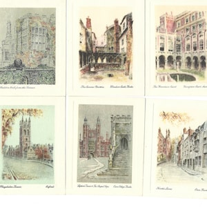 25 cartes de cigarettes vintage - Angleterre historique et pittoresque. 1928. Ensemble complet. Cartes de tabac De Reszke. Cadeau d'architecture d'histoire britannique