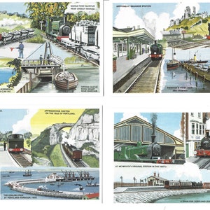 Steam Trains in Dorset Postcards. Set of 6 in beautiful illustrated wrapper. British Railways Trains Gift Postcrossing Weymouth Swanage