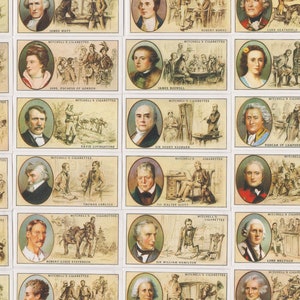 Célèbres écossais. Réimpression moderne du jeu complet original de 1933 de 50 cartes de cigarettes Stephen Mitchell Tobacco. Cadeau du patrimoine écossais, Écosse