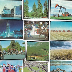Blick auf Kanada - Komplettes Set von 20 Handelskarten, herausgegeben von Sanitarium Cereal (NZ) im Jahr 1978. Canadian Views Vintage Travel
