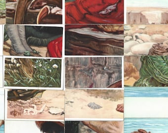 48 Vintage Cigarette Cards - The Boyhood of Walter Raleigh by John Everett Millais Puzzle. 1931. Full Set. Wills. British Art Gift