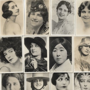 36 Tarjetas de Cigarrillos Vintage - Tipos Nacionales de Belleza. 1928. Serie completa. Tabaco Sarony. Moda antigua para chicas con glamour