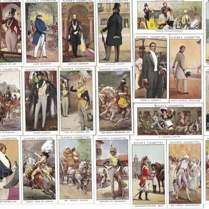 50 Vintage Cigarette Cards - Dandies Notable People. 1932. Full Set. John Player. Tobacco cards Trade cards. Charles Dickens Historical