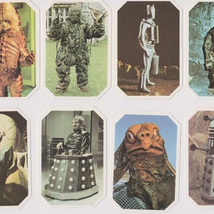 12 Doctor Who Trading Cards. Complete set issued by Typhoo Tea in 1976. Dr Who, Gift, Non-sport trading cards