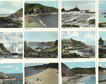 24 Vintage Cigarette Cards - Jersey Past & Present. 1963. Full Set. Ching. Tobacco cards. Travel, UK