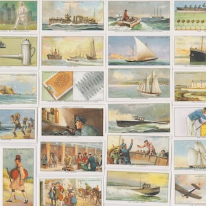 Smugglers & Smuggling. Modern reprint of original 1932 full set of 50 Ogdens cigarette cards. Pirates, ships, boat, history Gift