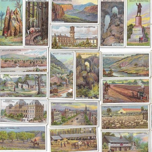 50 Vintage Cigarette Cards - Overseas Dominions: Australia. 1914. Full Set. Wills. Tobacco cards Trade cards. History Aussie Gift
