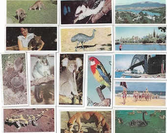 48 Vintage Tea Cards - Australia. 1959. Full Set. Lyons Tea. Trade cards. Travel Gift History