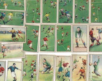 48 Vintage Chinese Cigarette Cards - Hints on Association Football. 1934. Complete set from British American Tobacco. Sports cards