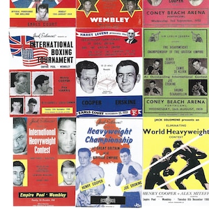 Pósteres de boxeo de Henry Cooper: juego completo de 40 tarjetas comerciales emitidas por Sporting Profiles en 1997. Tarjetas deportivas de boxeador