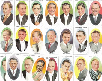 Direttori di orchestre da ballo. Ristampa moderna del set completo originale del 1936 di 25 figurine di sigarette Lambert & Butler. Regalo musicale dei musicisti Cab Calloway.