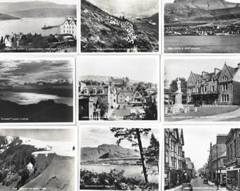 1930s Fort William & Ben Nevis Postcard Set. 12 Postcards. Real photographs in commemorative box. Scotland Scottish Mountain Loch Gift