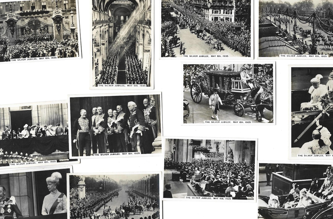 Buy 12 Vintage Cigarette Cards - George V Jubilee. 1935. Full Set.  Pattreiouex Tobacco Cards. Real Photo, British Royal Family Online in India 