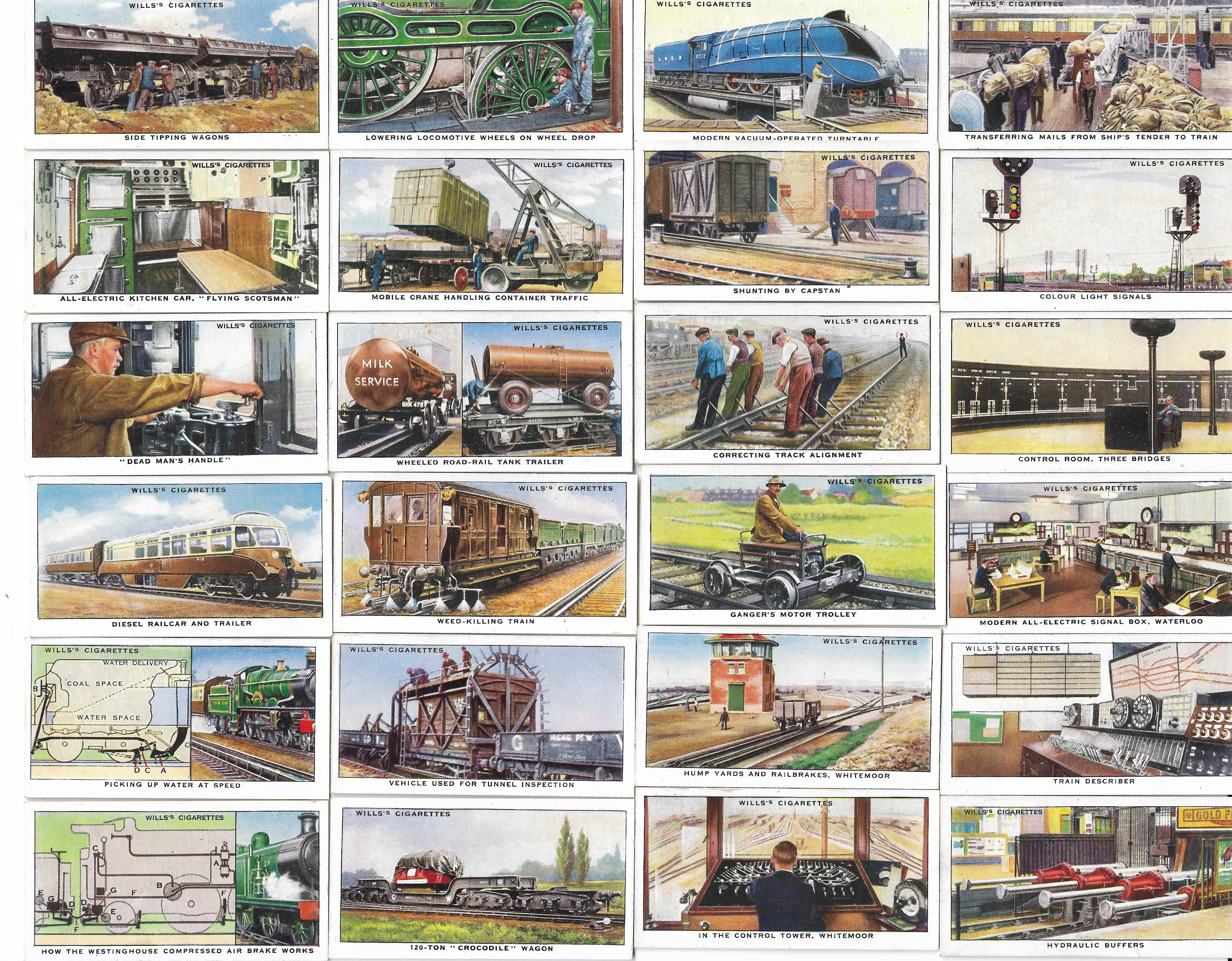 50 Vintage Cigarette Cards - Railway Equipment. 1938. Full