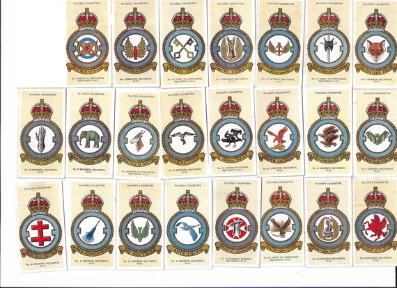 john player cigarette cards raf badges 50 Vintage Cigarette Cards