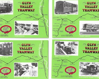 Glyn Valley Tramway Postcards. Set of 6 in beautiful illustrated wrapper. Wrexham Trains Railways Locomotives Welsh Wales. Postcrossing