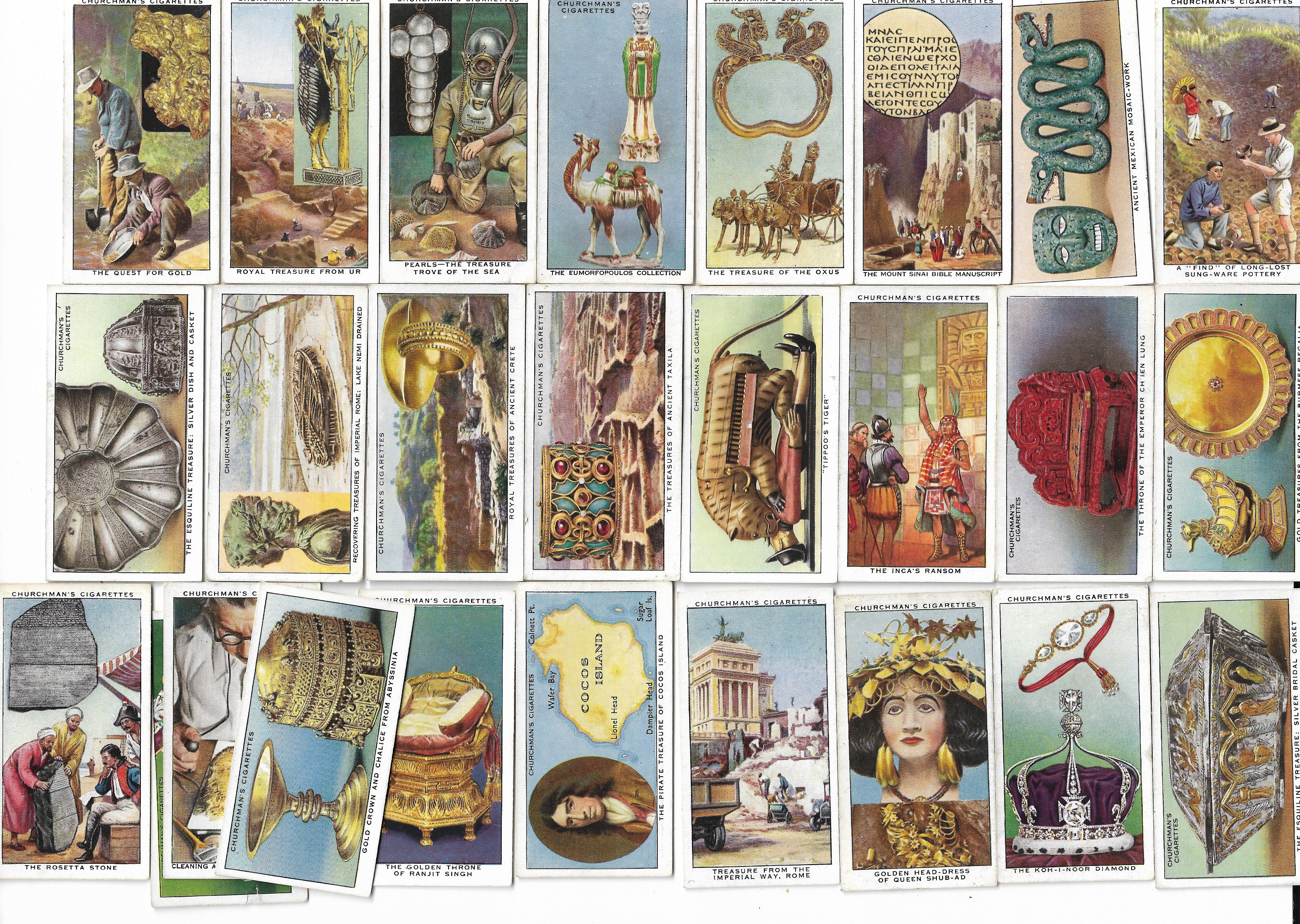 churchman's cigarettes cards 50 Vintage Cigarette Cards - Treasure Trove. 1937. Full Set. Churchman  Tobacco Cards Trade Cards. Antiquities and Artefacts Ancient History