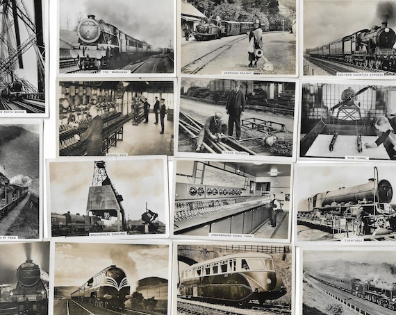 48 Vintage Cigarette Cards - British Railways. 1938. Full Set. Senior  Service. Tobacco Cards Trade Cards. Trains Rail Locomotive Gift