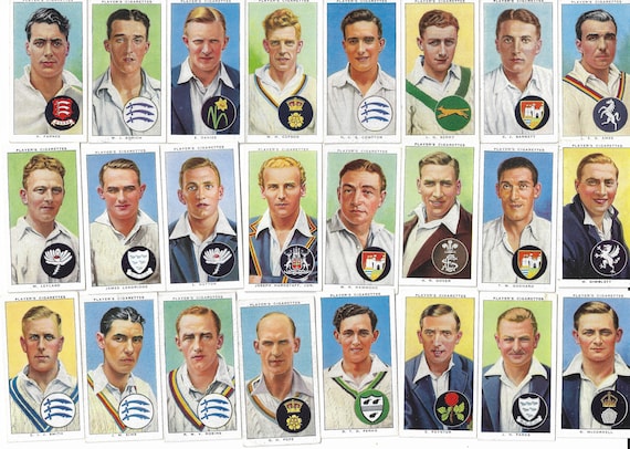 cricketers 1938 cigarette cards 50 Vintage Cigarette Cards