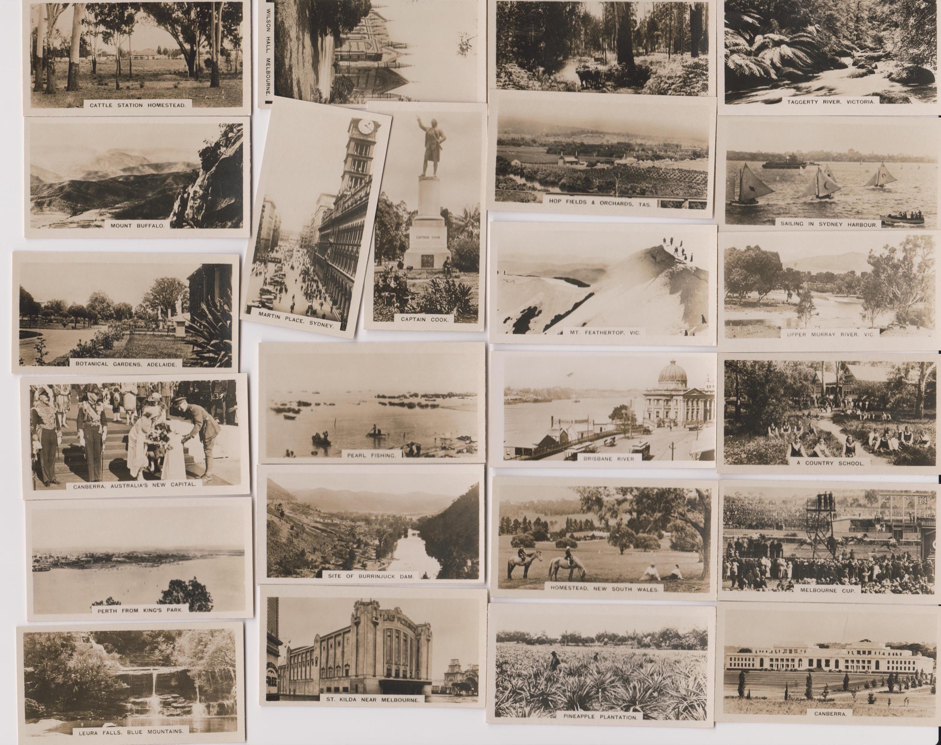 36 Vintage Cigarette Cards - Australia (2nd Series). 1933. Full Set.  Westminster Tobacco Co. Real Photo, History, Australian Gift