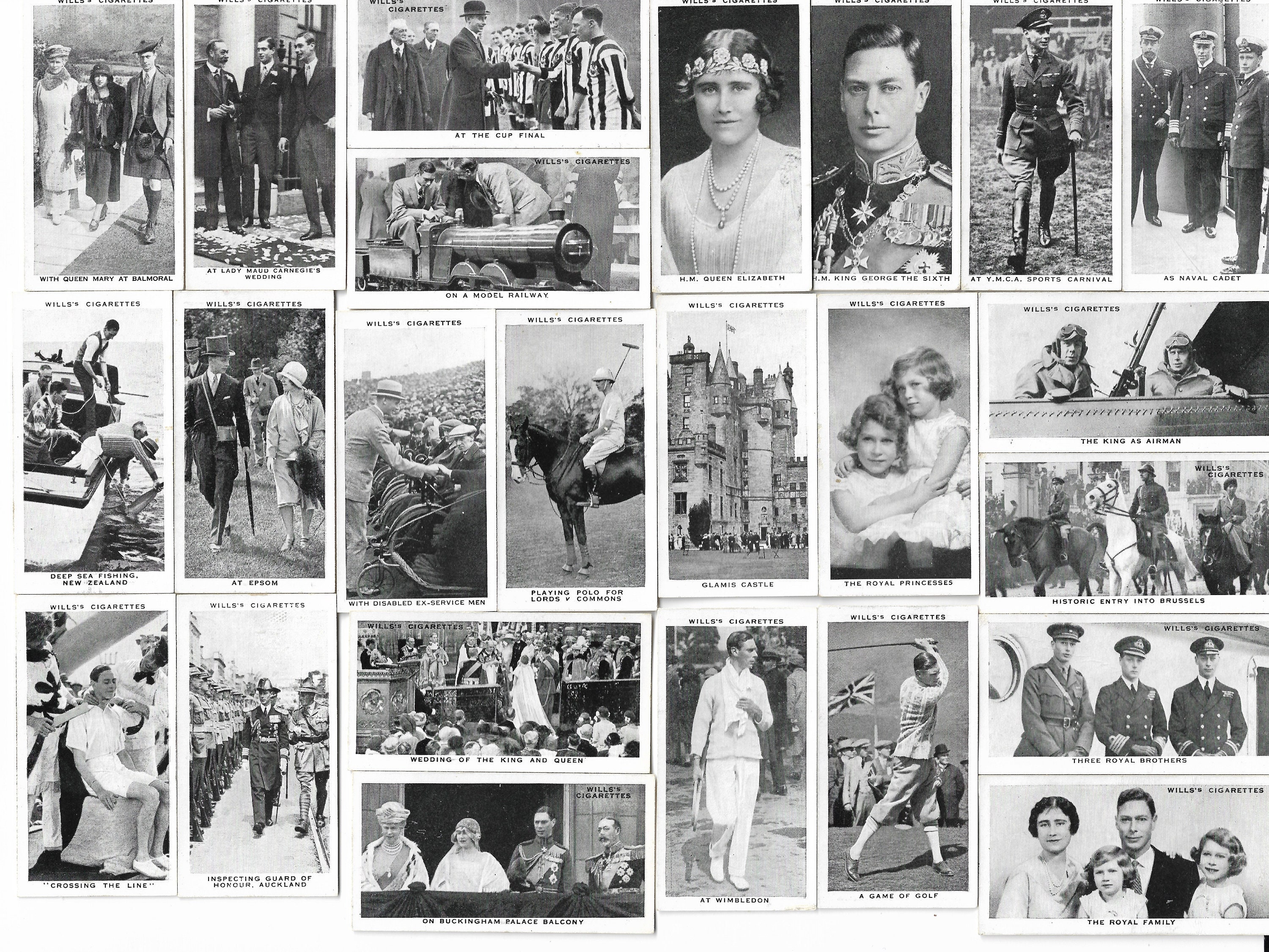 50 Vintage Cigarette Cards - Our King and Queen. 1937. Full Set. Wills. Tobacco  Cards Trade Cards. Royalty Thirties History English