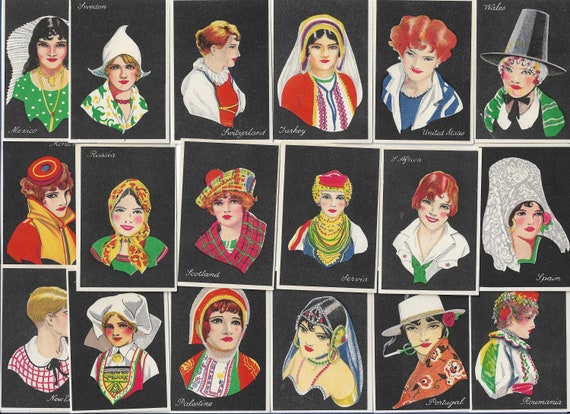 Buy 50 Vintage Cigarette Cards - Girls of Many Lands. 1929. Full Set. Major  Drapkin. Portraits Women Edwardian Fashion Glam Pinup Costume Gift Online  in India
