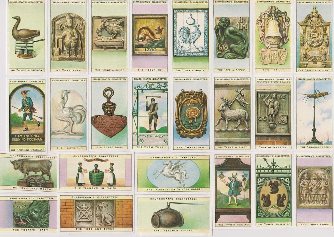 Curious Signs. Modern Reprint of Original 1925 Full Set of 25 Churchman ...