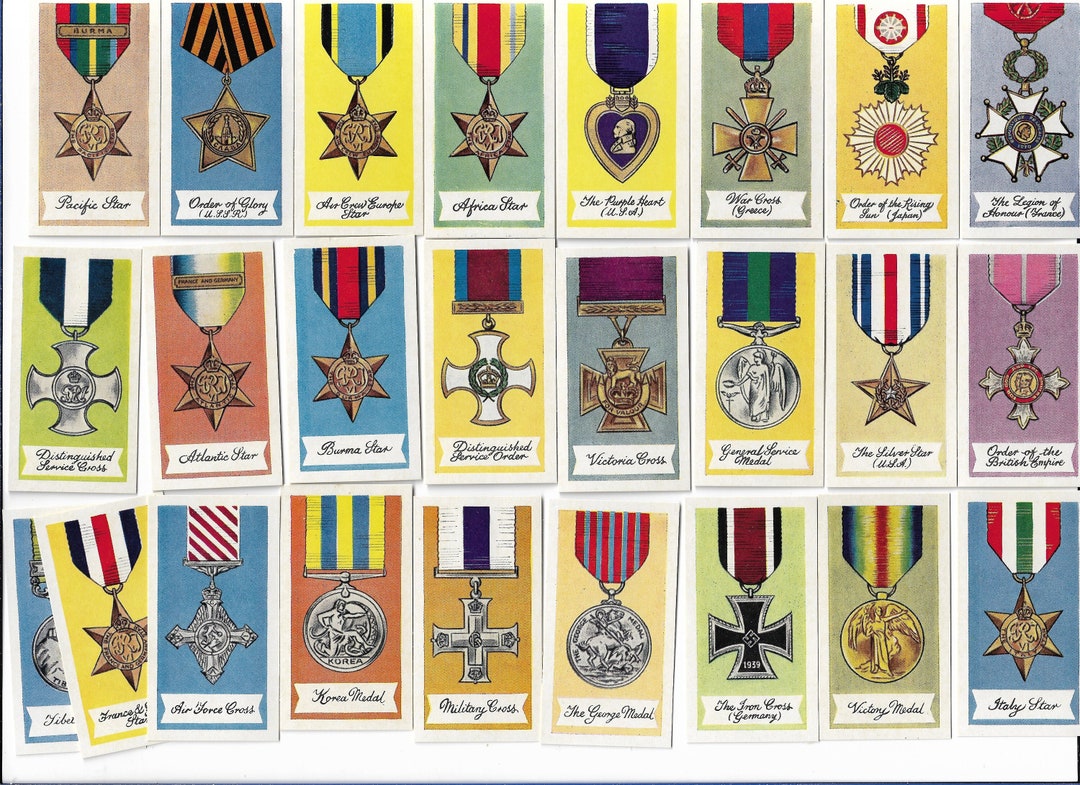 25 Vintage Tea Cards Medals of the World. Glengettie Tea. Full Set