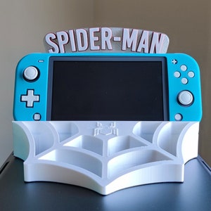 soporte nintendo switch de spiderman, stand, spiderman, regalo original, marvel, gamers, soporte de pantalla, accesorios para nintendo