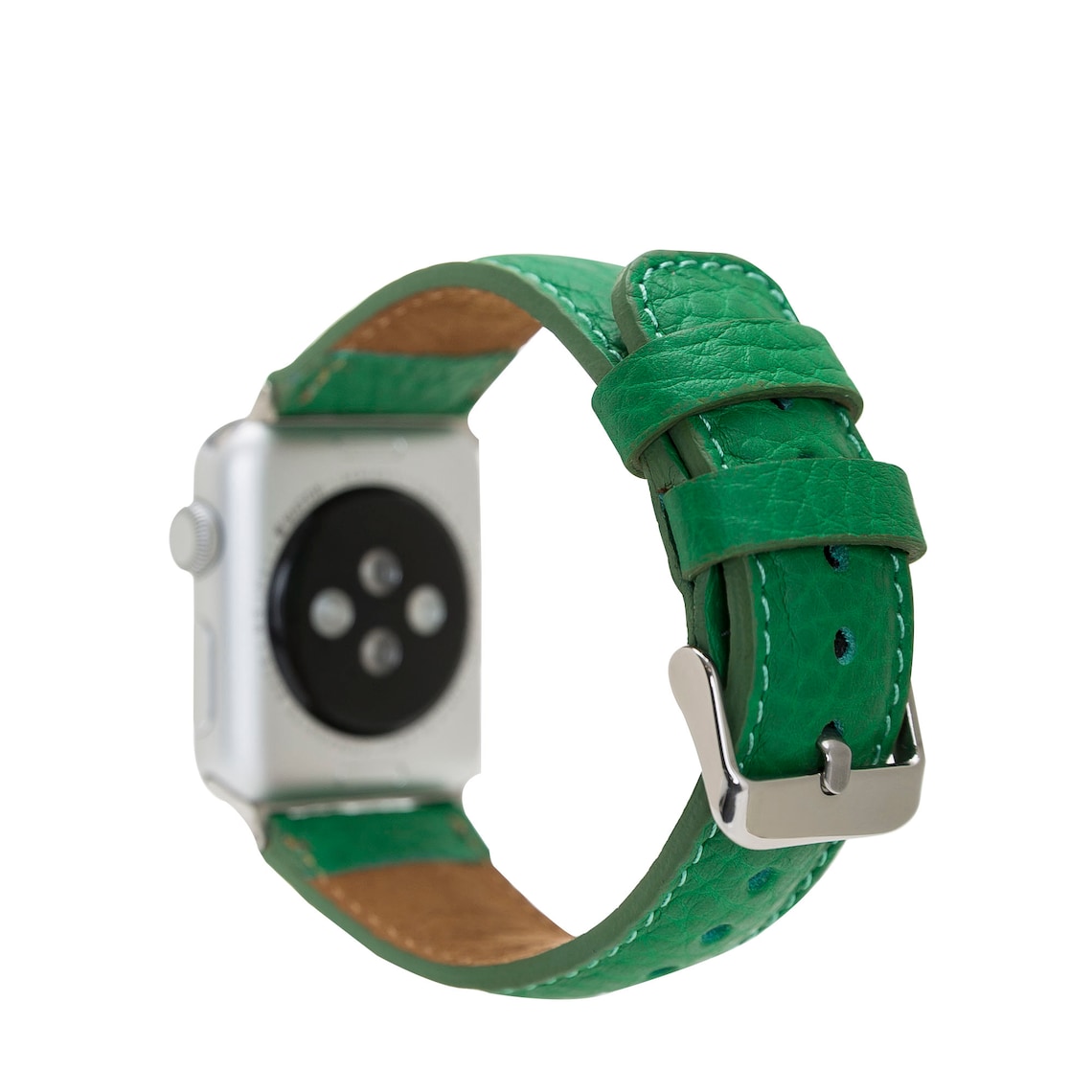 Green Genuine Leather Apple Watch Band 38mm 40mm 42mm 44mm Etsy