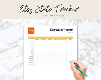 Etsy Stats Tracker, modelo Etsy, planejador para impressão, planejador de loja Etsy, planilhas para impressão, download instantâneo