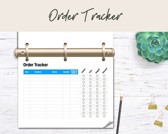 Rastreador de pedidos, formulário de pedido, modelo de formulário de pedido, formulário de pedido personalizado, rastreador de vendas, rastreador, para impressão