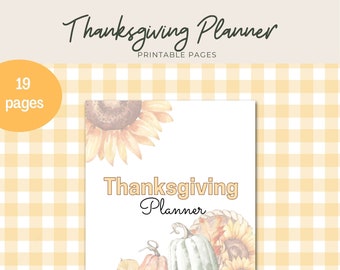 Thanksgiving Planner - Holiday Planner - Digital Download - US Letter - 19 Pages