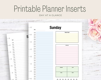 Resumo do dia Inserções para impressão, Happy Planner Classic, Happy Planner Big, Happy Planner Mini, A5, A4, US Letter, Printable Planner