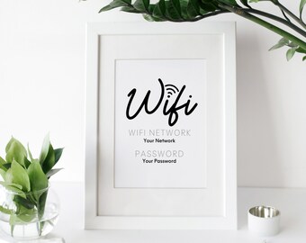 Sinal de senha WIFI para impressão, senha para impressão, impressão de casamento, sinal seja nosso convidado, sinal de quarto de hóspedes, sinal de WiFi, arte de parede para impressão