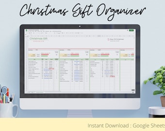 Christmas Gift Organizer, Spreadsheet, Google Sheets, Budget Spreadsheet
