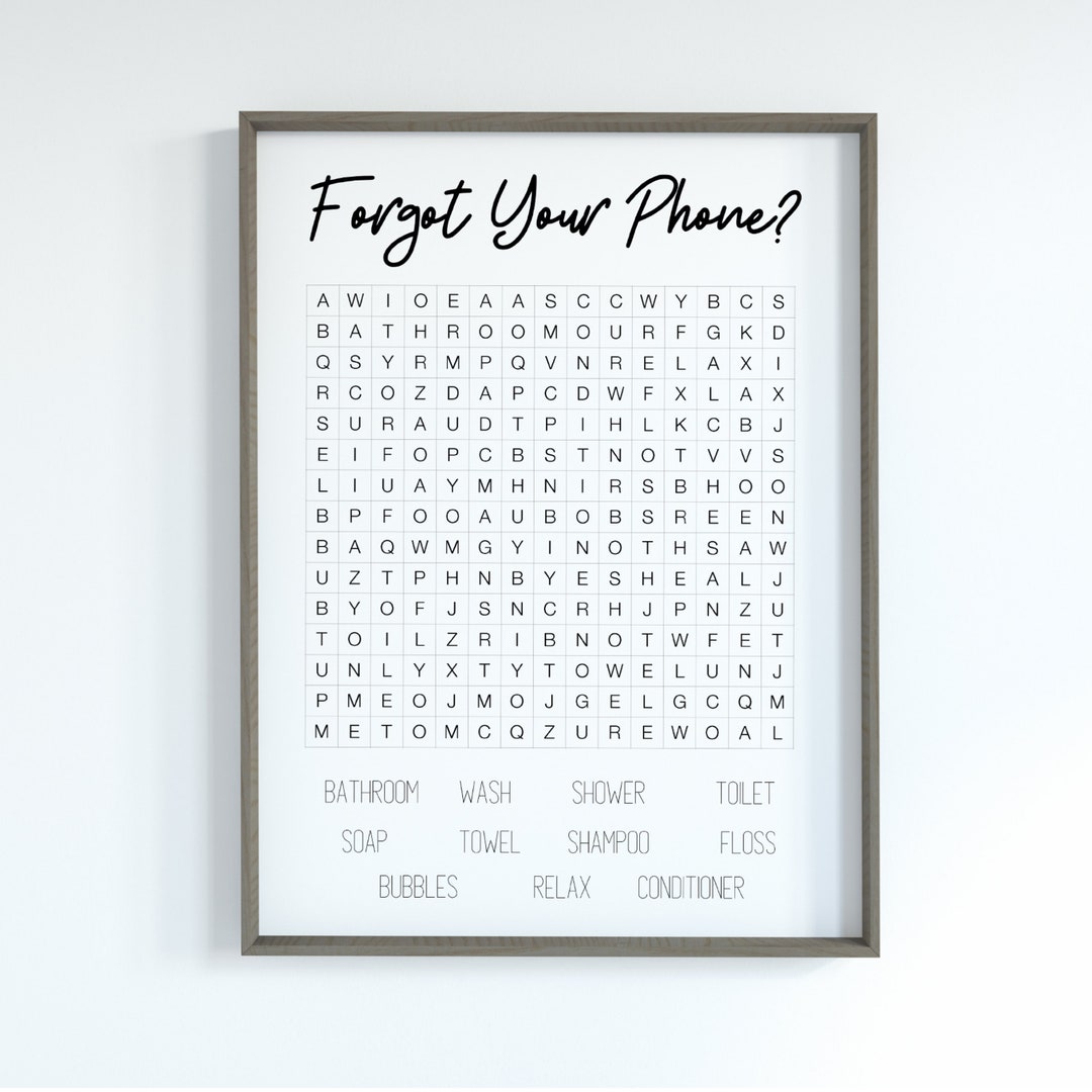 Funny Bathroom Wall Decor, Printable Games, Bathroom Wall Decor, Forgot ...