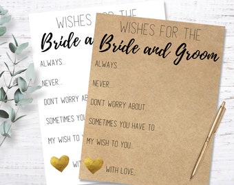 Wishes for the Bride and Groom, Advice for the Bride and Groom Cards, Wishes for the Bride and Groom Cards,Printable Wedding, Rustic Wedding