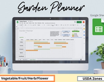Garden Planner Spreadsheet, USDA Zones, Vegetable, Fruit, Herb and Flower, Sowing, Planting, Harvesting