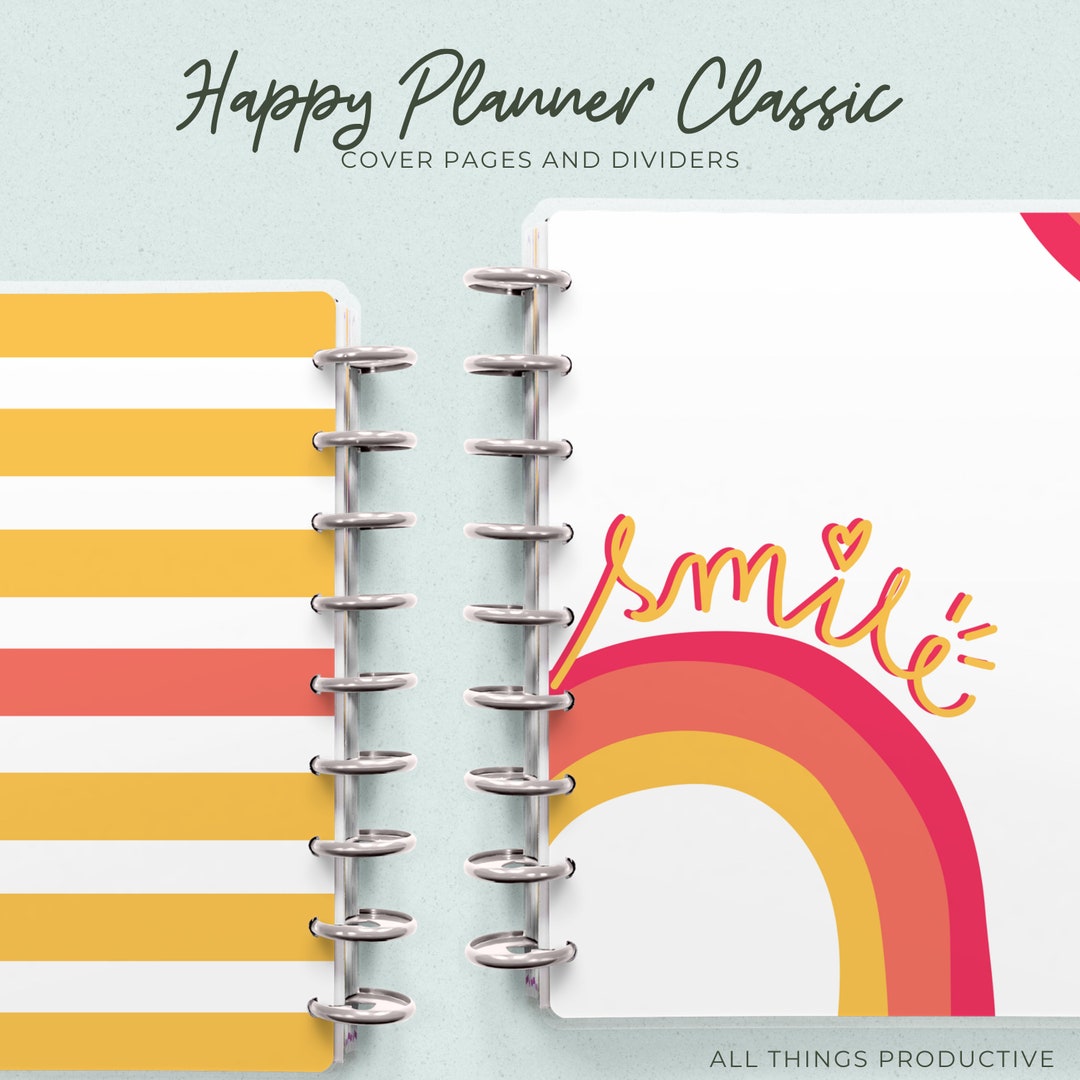 Classic Happy Planner Printable Cover, Dashboard and Divider Inserts ...